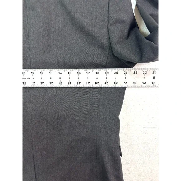 Banana Republic 42R 35x30 2pc Pant Suit Charcoal 100% Wool Modern Slim Fit Mens